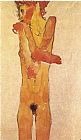 Egon Schiele Nude teenager 1910 painting